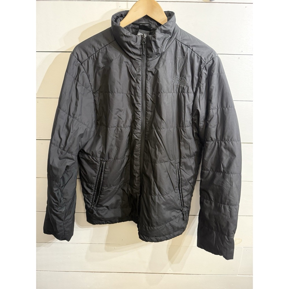 North Face Puffer Jacket Men's Medium‎ Black Full Zip Insulated Lightweight